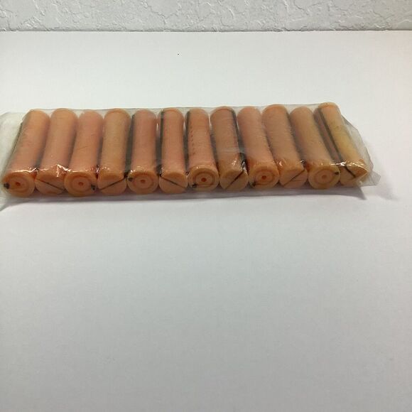 VINTAGE PERM RODS‎ Salon Care 12 Rods 100% Natural Rubber Bands Orange Curlers - Picture 2 of 5